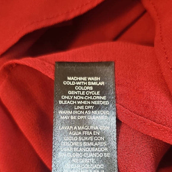 White House Black Market Burgundy Choker Blouse - Picture 6 of 6